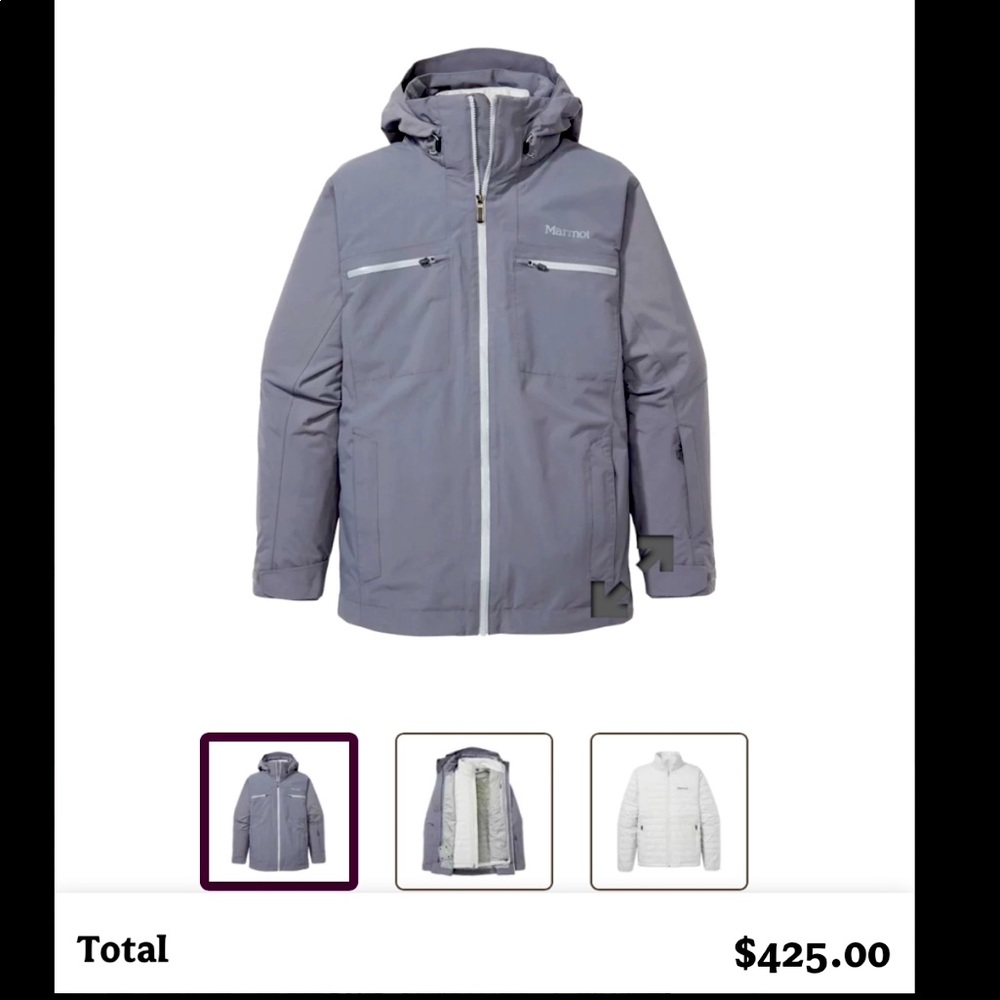 Marmot Men's 3-in-1 Winter Jacket (Grey/Large)